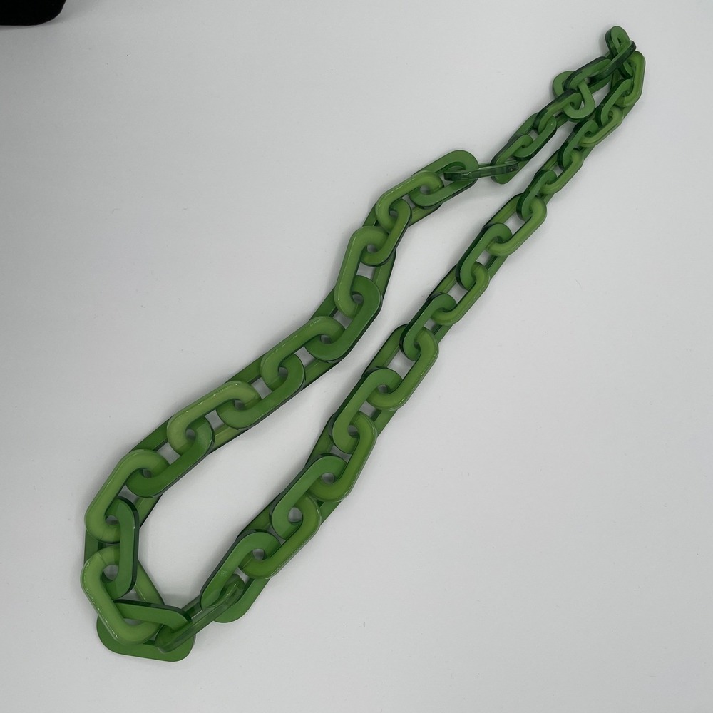 Iris Apfel Lucite Female Women OS Rara Avis Green Chain Necklace - Picture 5 of 5